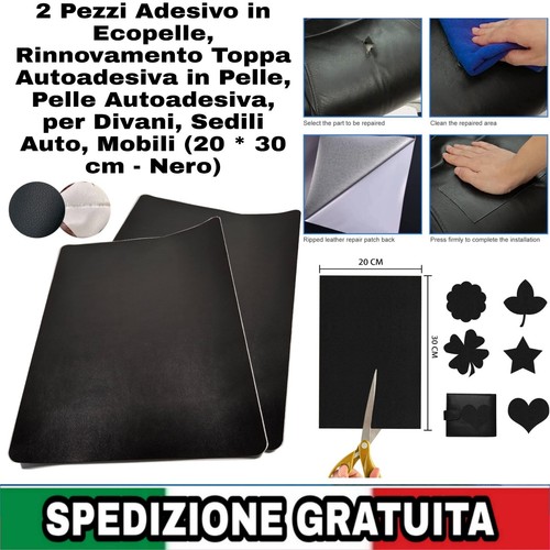 2pz toppa adesiva ecopelle - 2pz,